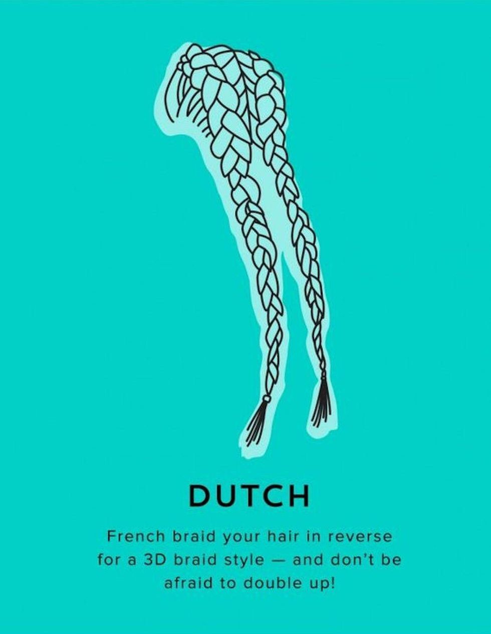 dutch braid tutorial graphic