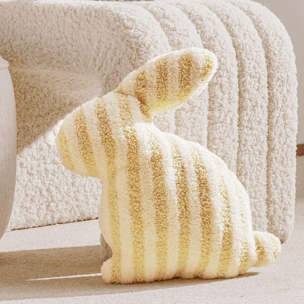 Easter Bunny-Shaped Throw Pillow