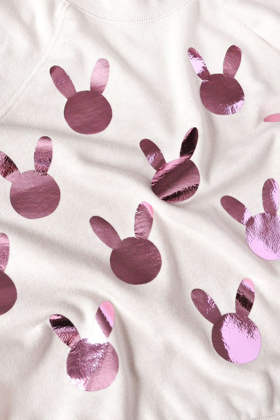 Easter Metallic Pink Bunny Sweater