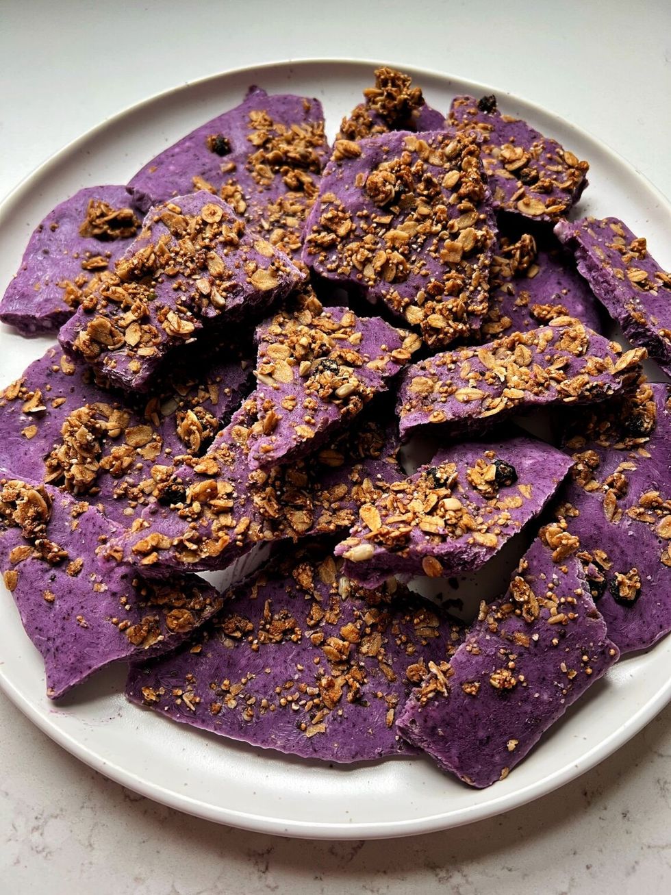 Easy Blueberry Yogurt Bark with Protein