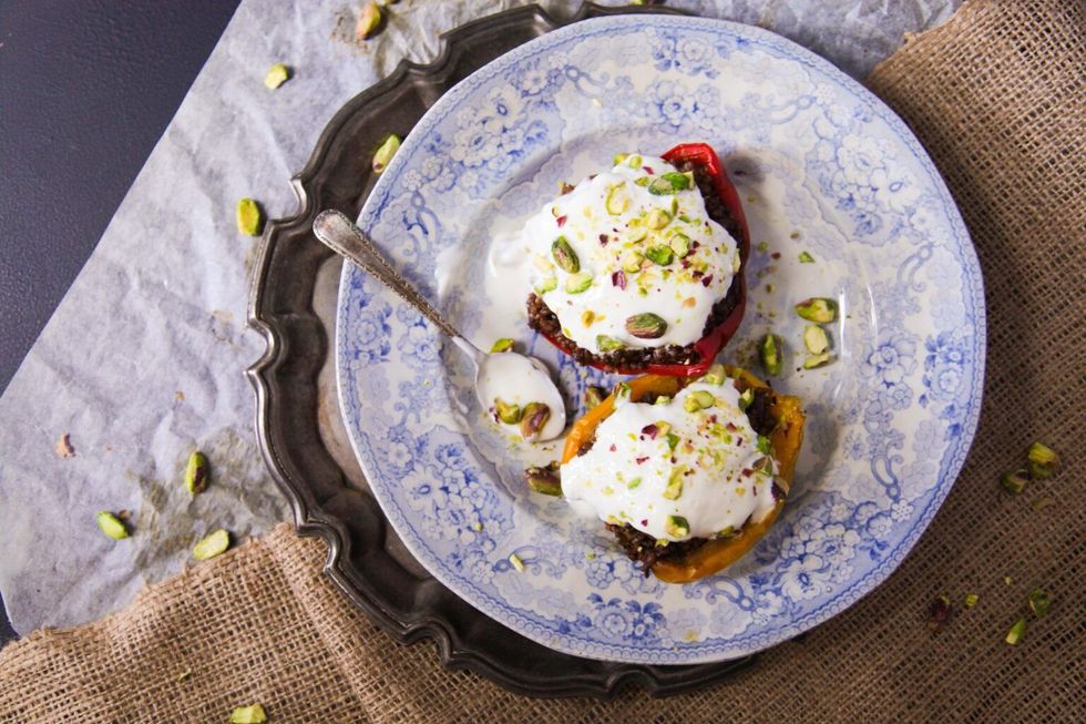 Easy Bulgur Stuffed Peppers