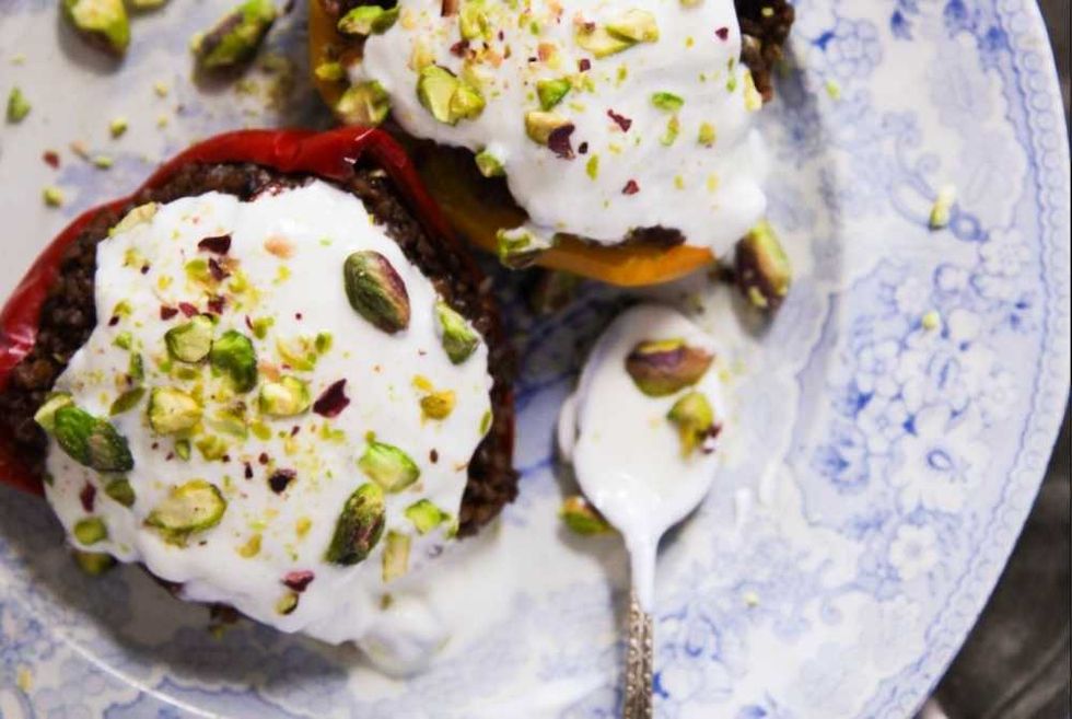 Easy Bulgur Stuffed Peppers