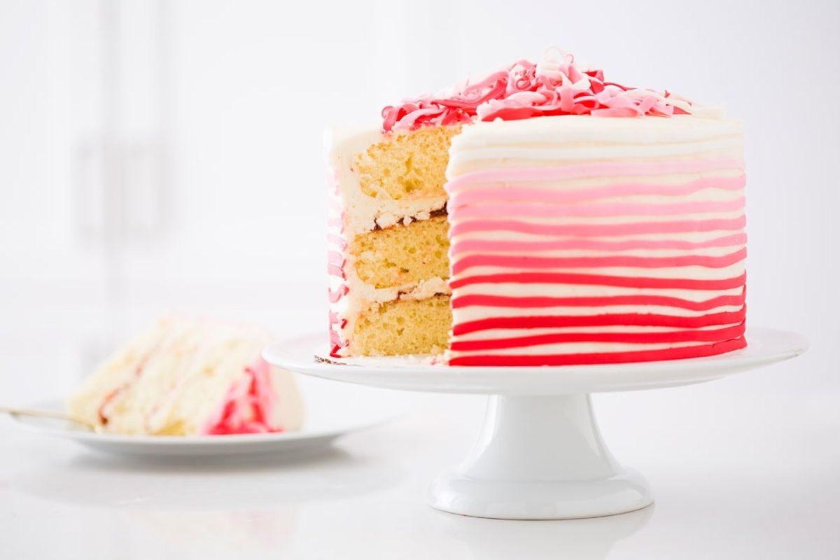easy cake decorating ideas like pink ombre stripes cake
