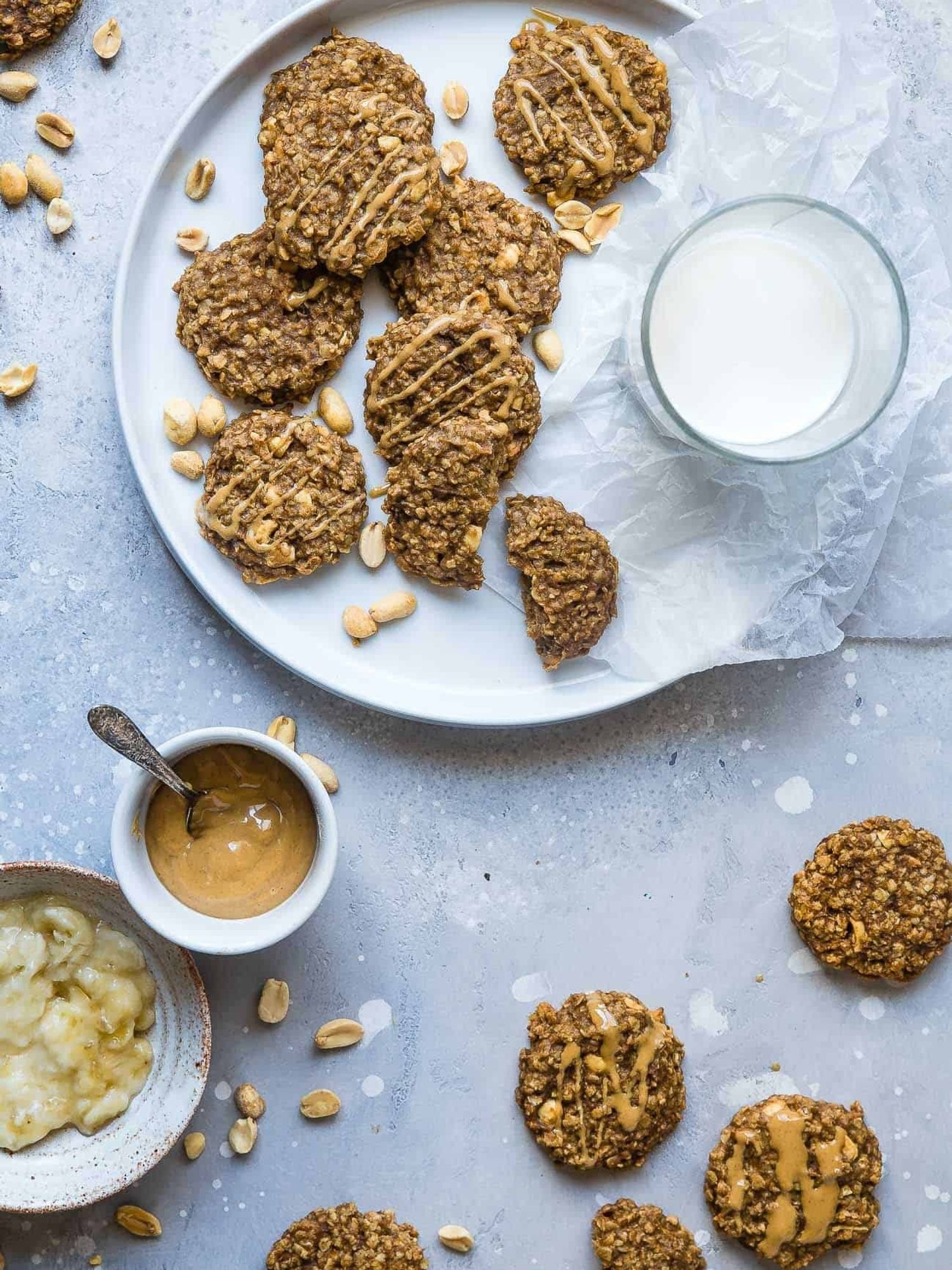 Easy Peanut Butter Oatmeal Banana Cookies
