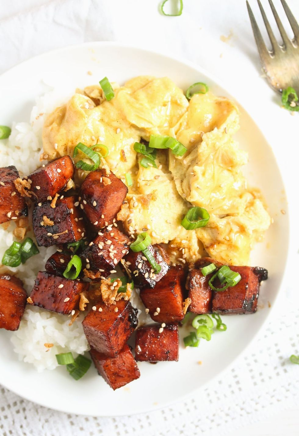 Easy Spam Eggs and Rice