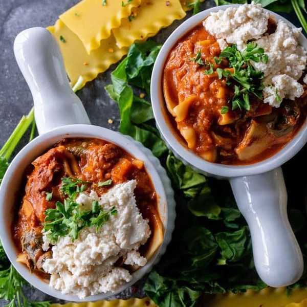 Easy Vegan Crock Pot Lasagna Soup