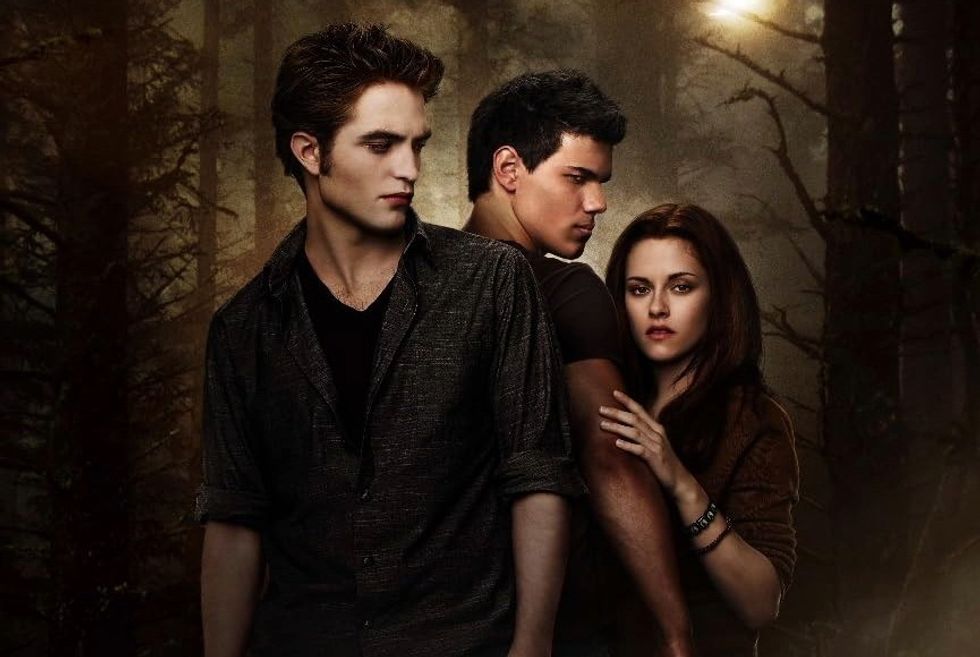 Edward, Bella, and Jacob in The Twilight Saga: New Moon