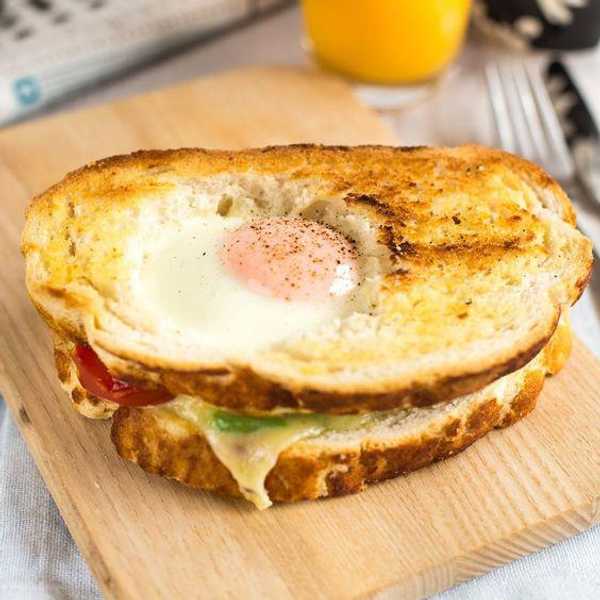 Egg-in-a-Hole Breakfast Sandwich