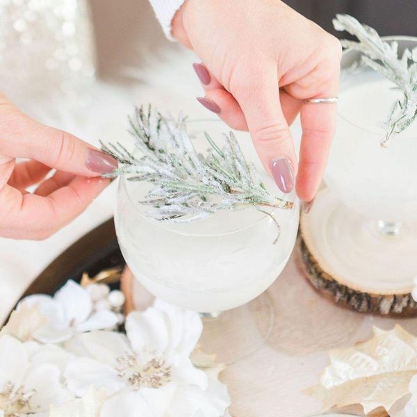 Eggnog with Sugared Rosemary