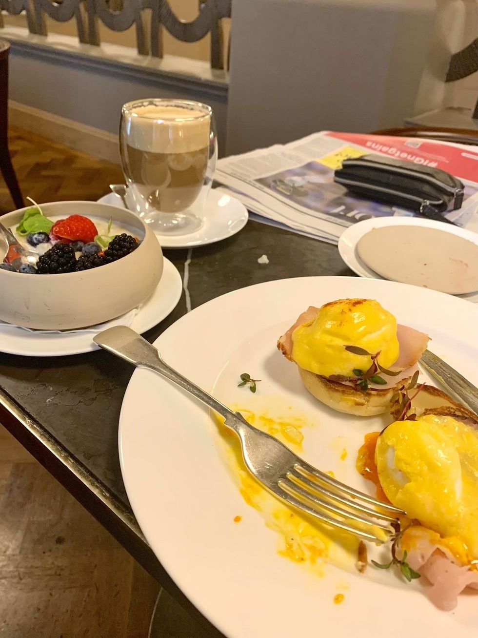 eggs benedict for breakfast london trip