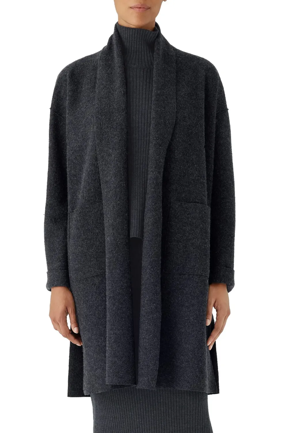Eileen Fisher Shawl Collar Wool Coat