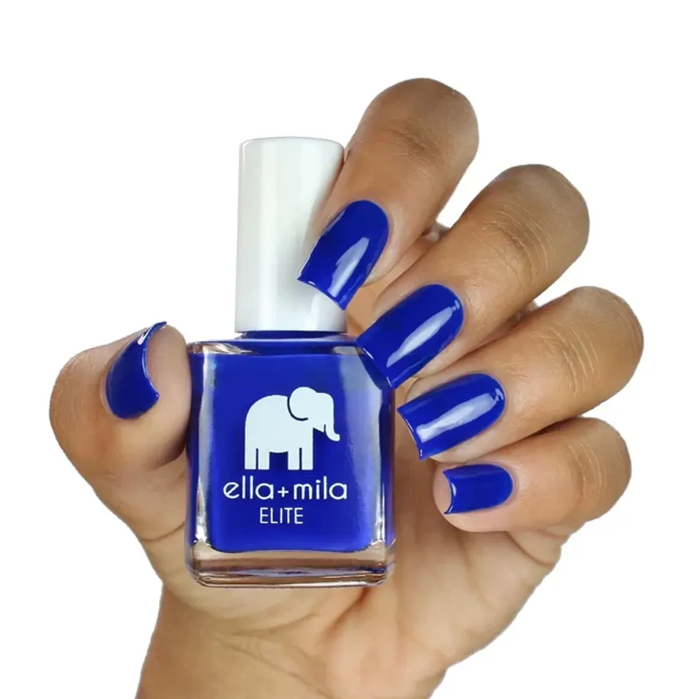ella + mila bags are packed blue nail polish