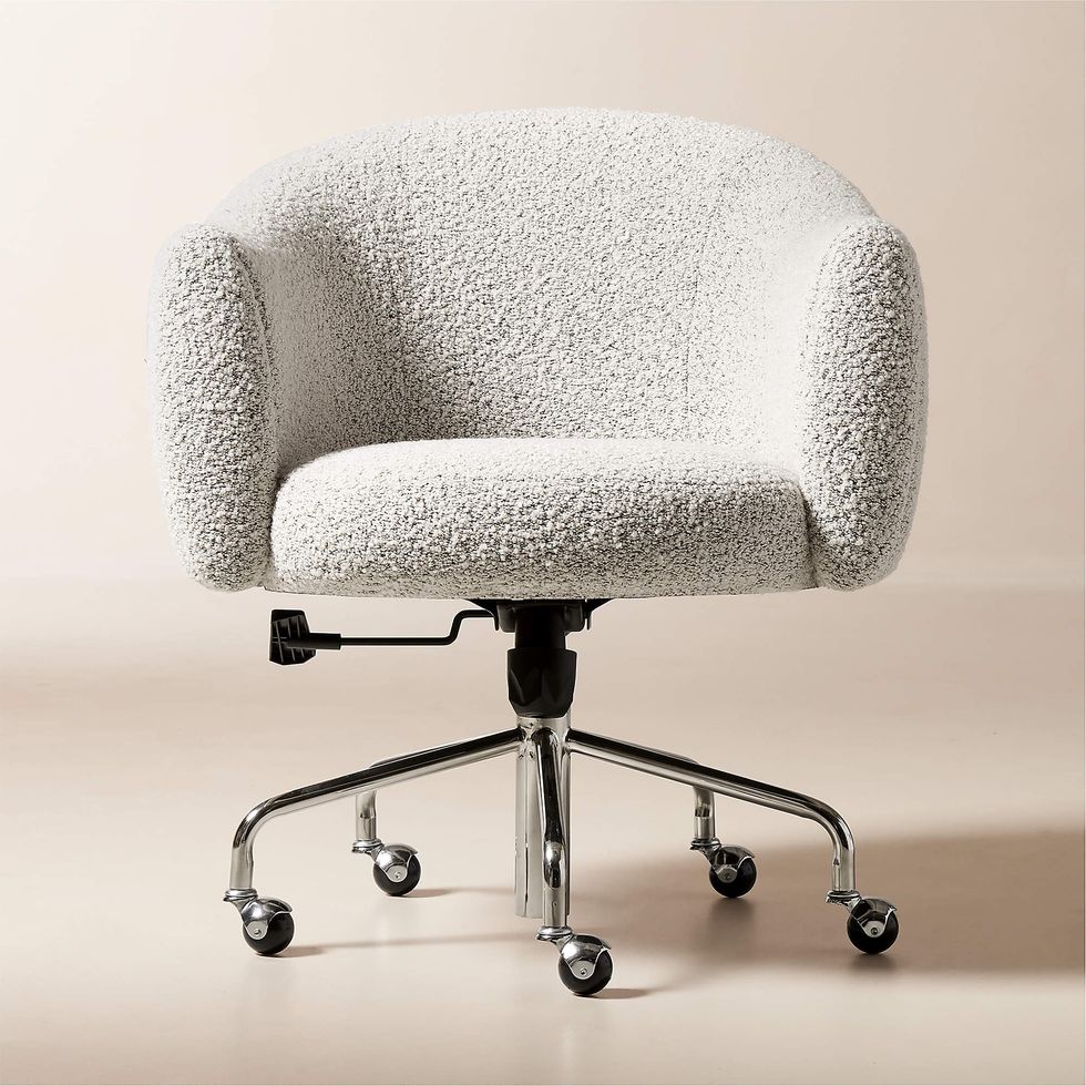 Ellessi Peppered Grey Boucle Swivel Office Chair