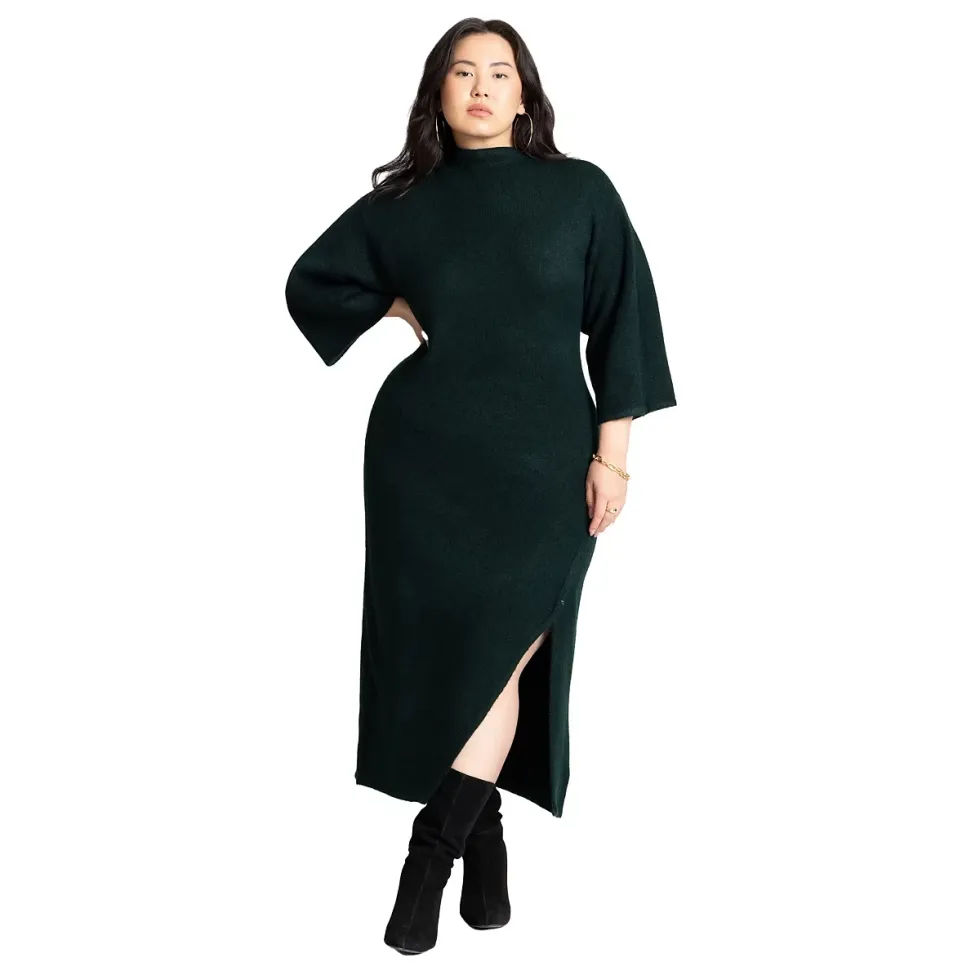 ELOQUII Plus Size Funnel Neck Dress