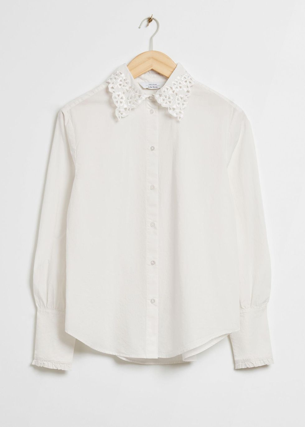 Embroidered Scalloped Edge Shirt