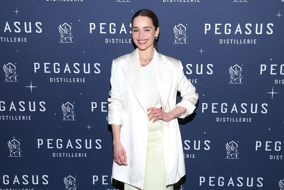 emilia clarke at a pegasus distillerie event
