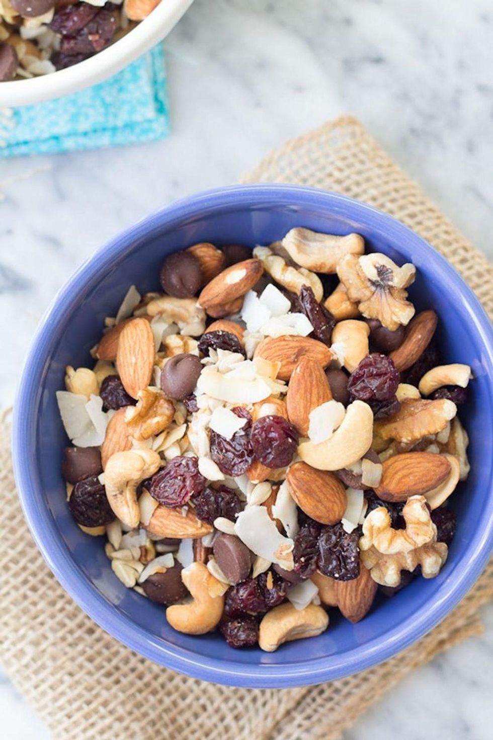 Energy Boosting Trail Mix With Toasted Coconut and Dark Chocolate
