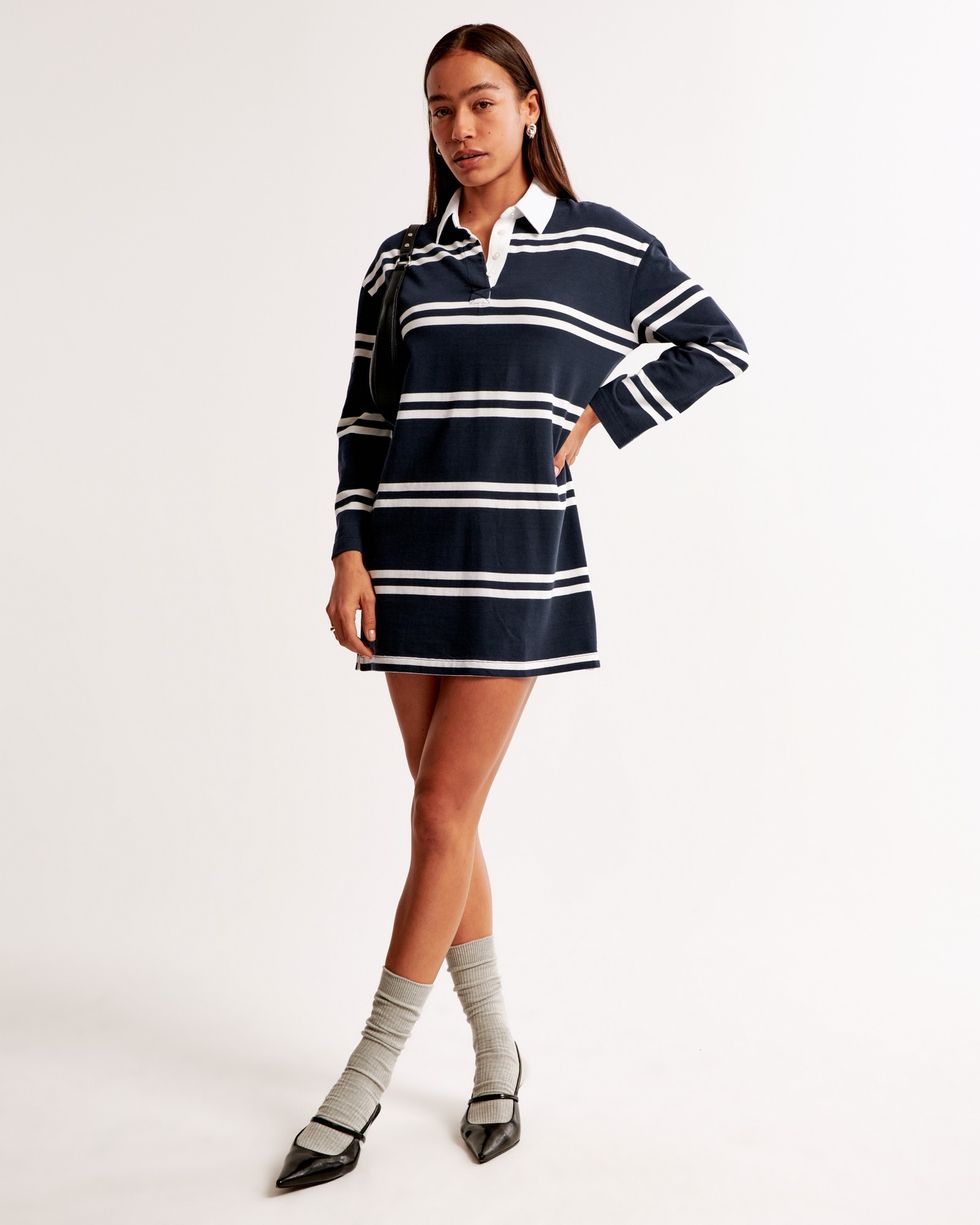 Essential Long-Sleeve Rugby Mini Dress