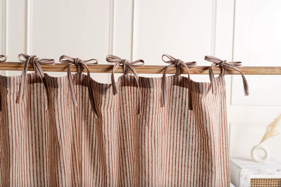 Etsy Gauze Linen Striped Curtain