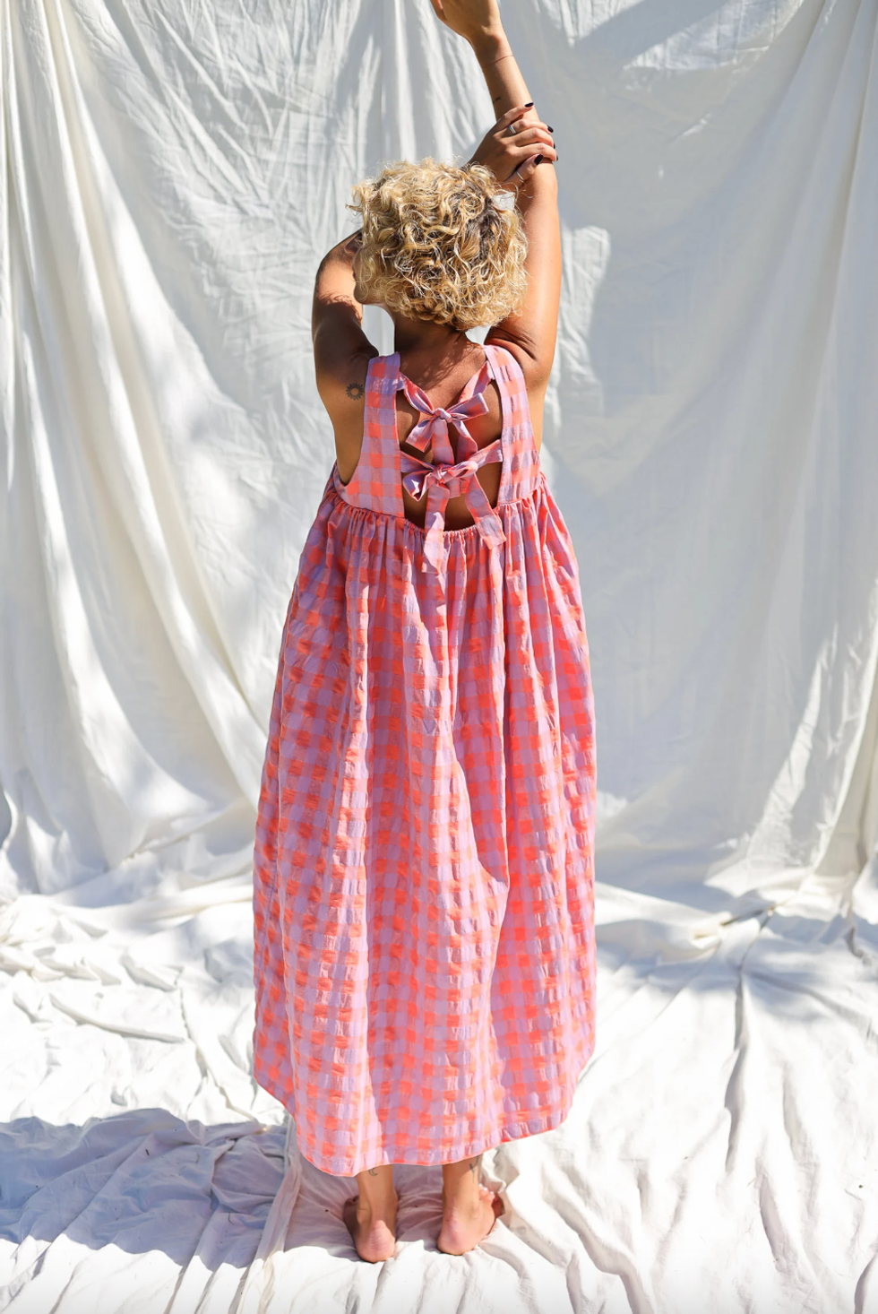 Etsy Seersucker Check Sleeveless Dress