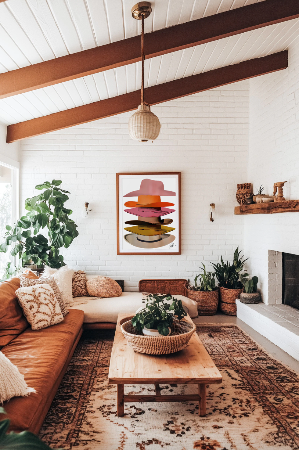 Etsy Stacked Cowboy Hats Print