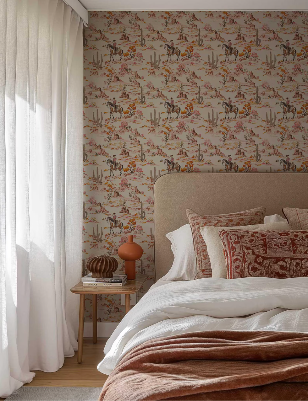 Etsy Vintage Cowgirls Pink Wallpaper