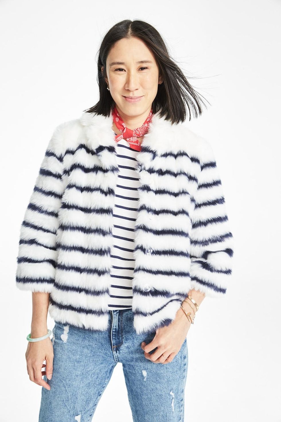 Eva Chen posing in Janie and Jack collection