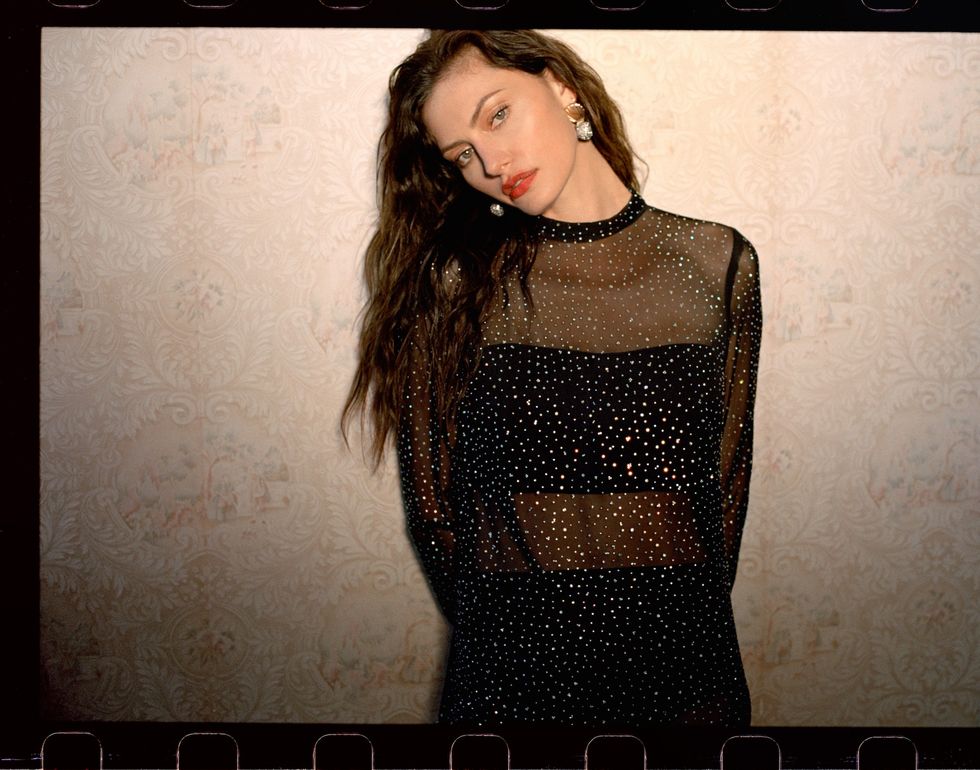 Eva Franco Starlight Long-Sleeve Sheer Tunic