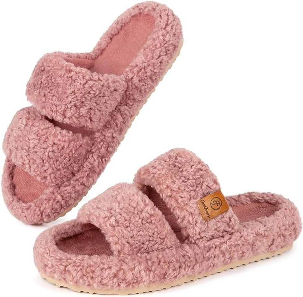 EverFoams Fuzzy Open-Toe Slippers\u200b