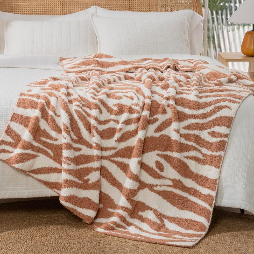 EVERGRACE Zebra Print Throw Blanket