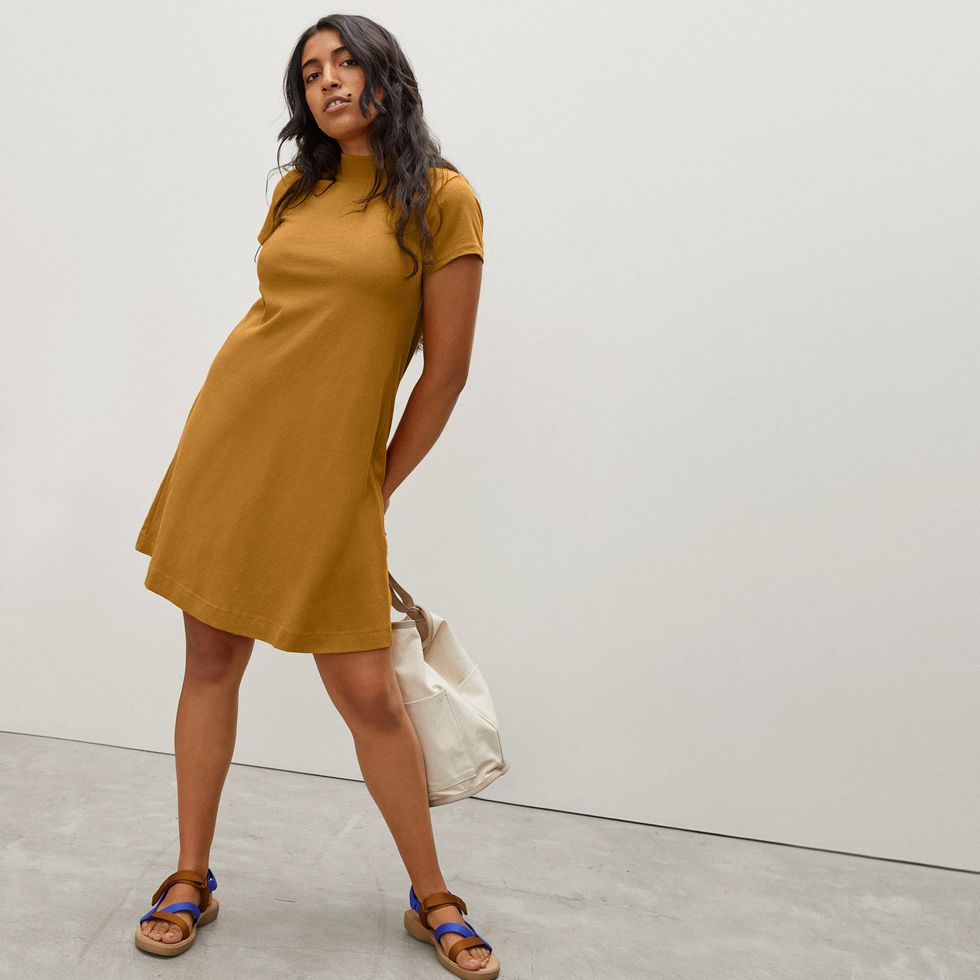 Everlane Mustard Swing Dress