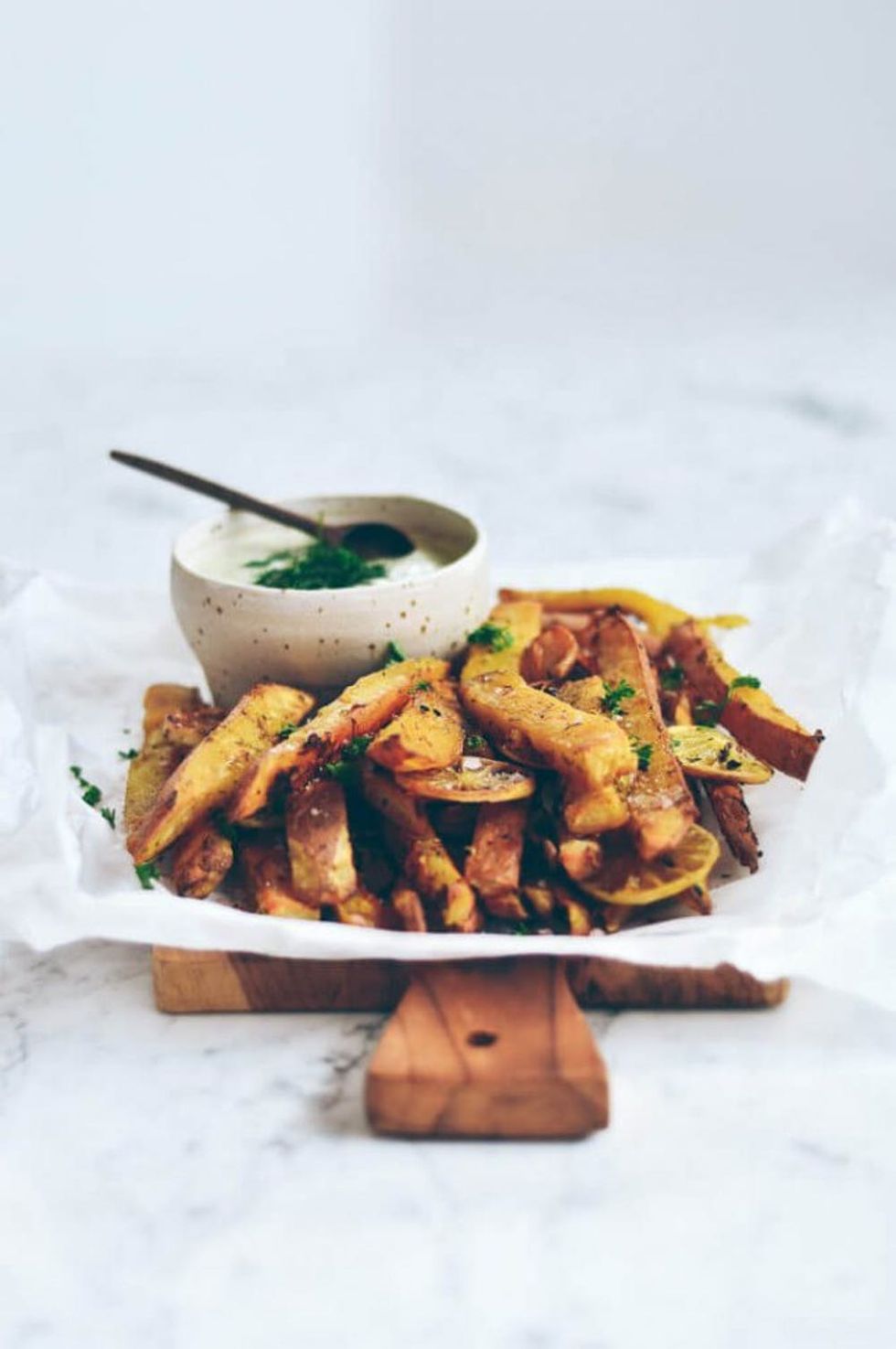 Extra Crispy Garlic Lime Sweet Potato Fries