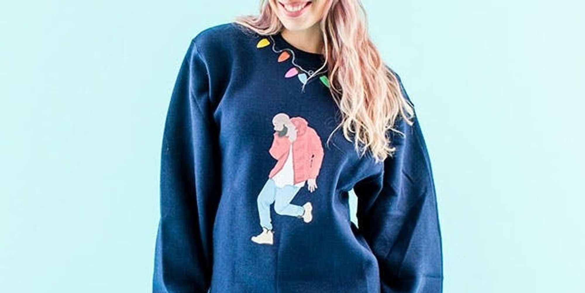 How to DIY the Sold Out Drake Christmas Sweatshirt - Brit + Co