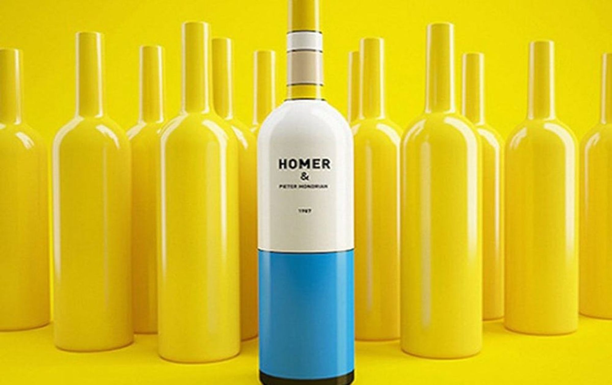 Homer Simpson + Piet Mondrian = WINE?!?!? Yup. Brit + Co