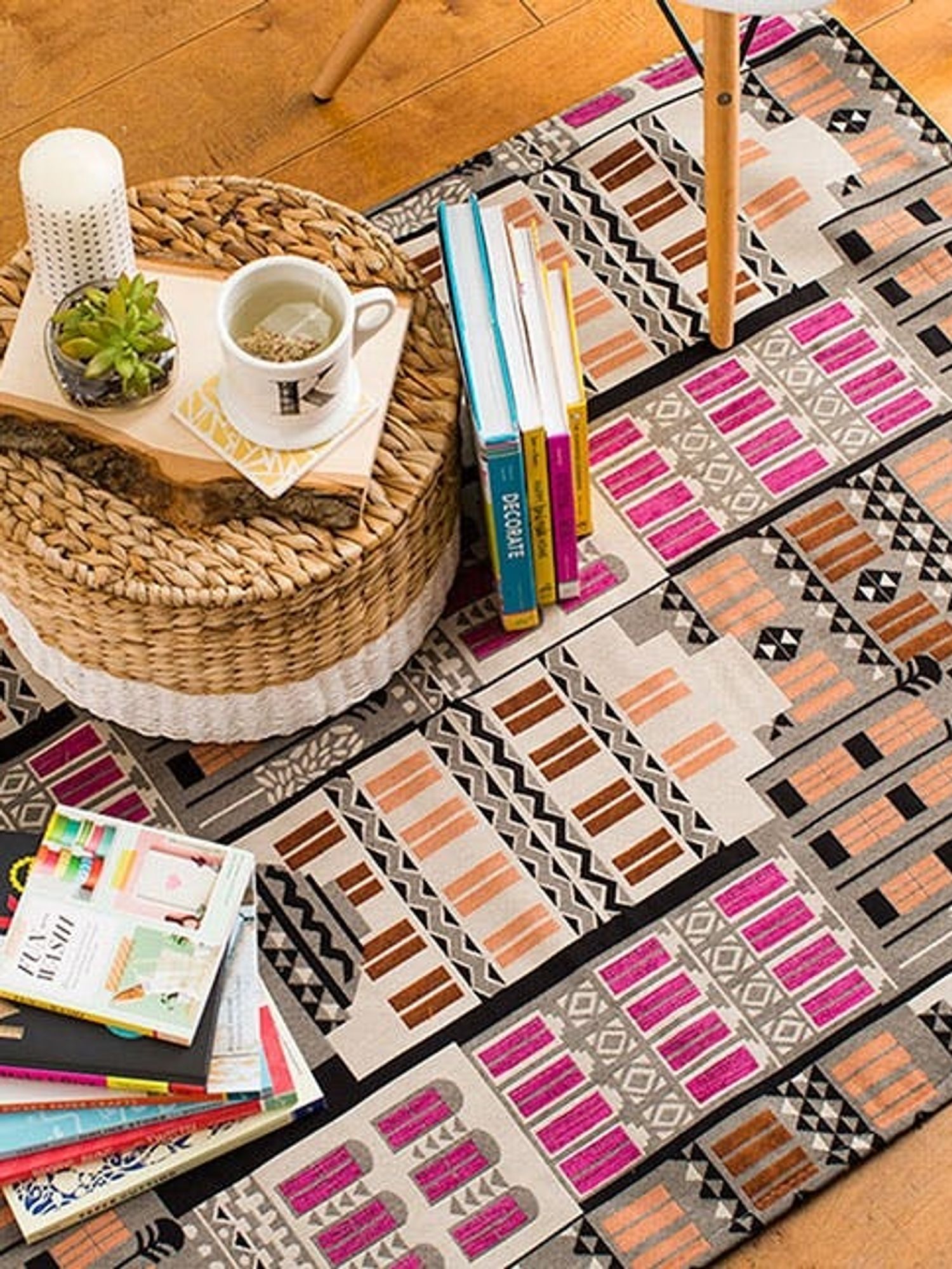 Make Over Your Living Room With This Cheap + Easy Rug Hack Brit + Co