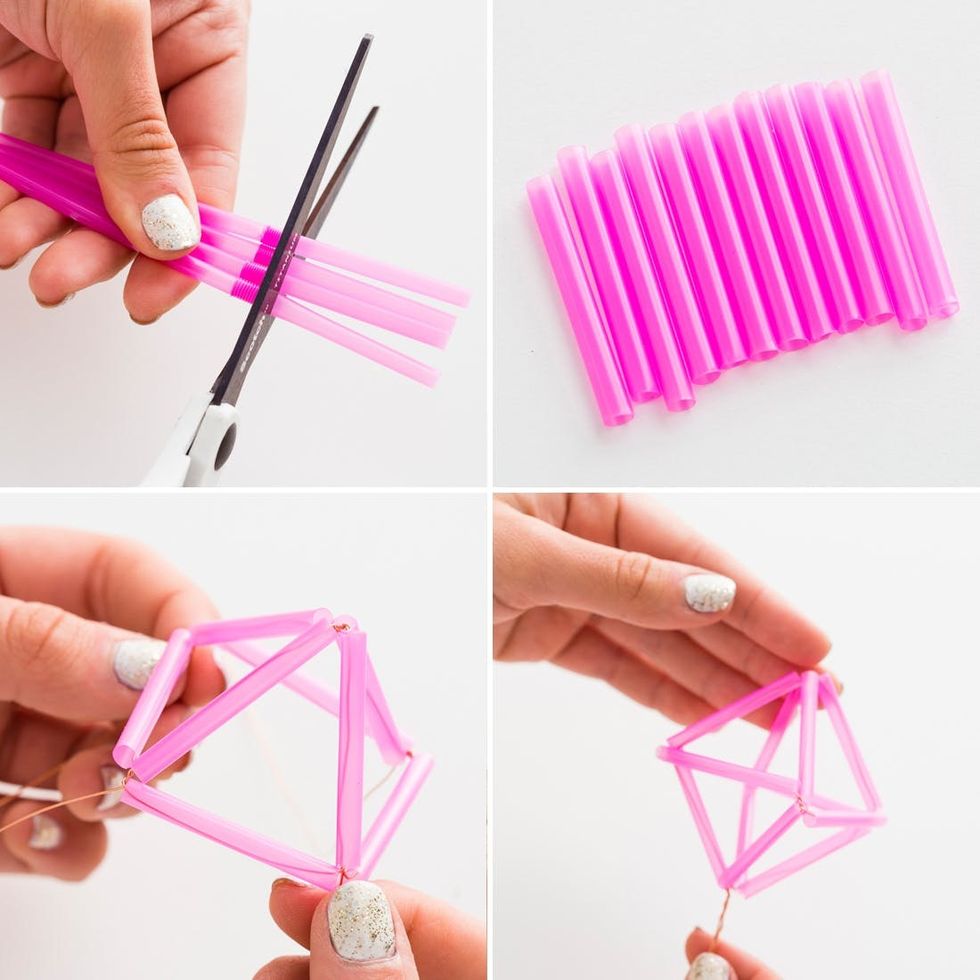 How to Repurpose Straws to Make Modern Geometric Mobiles Brit + Co