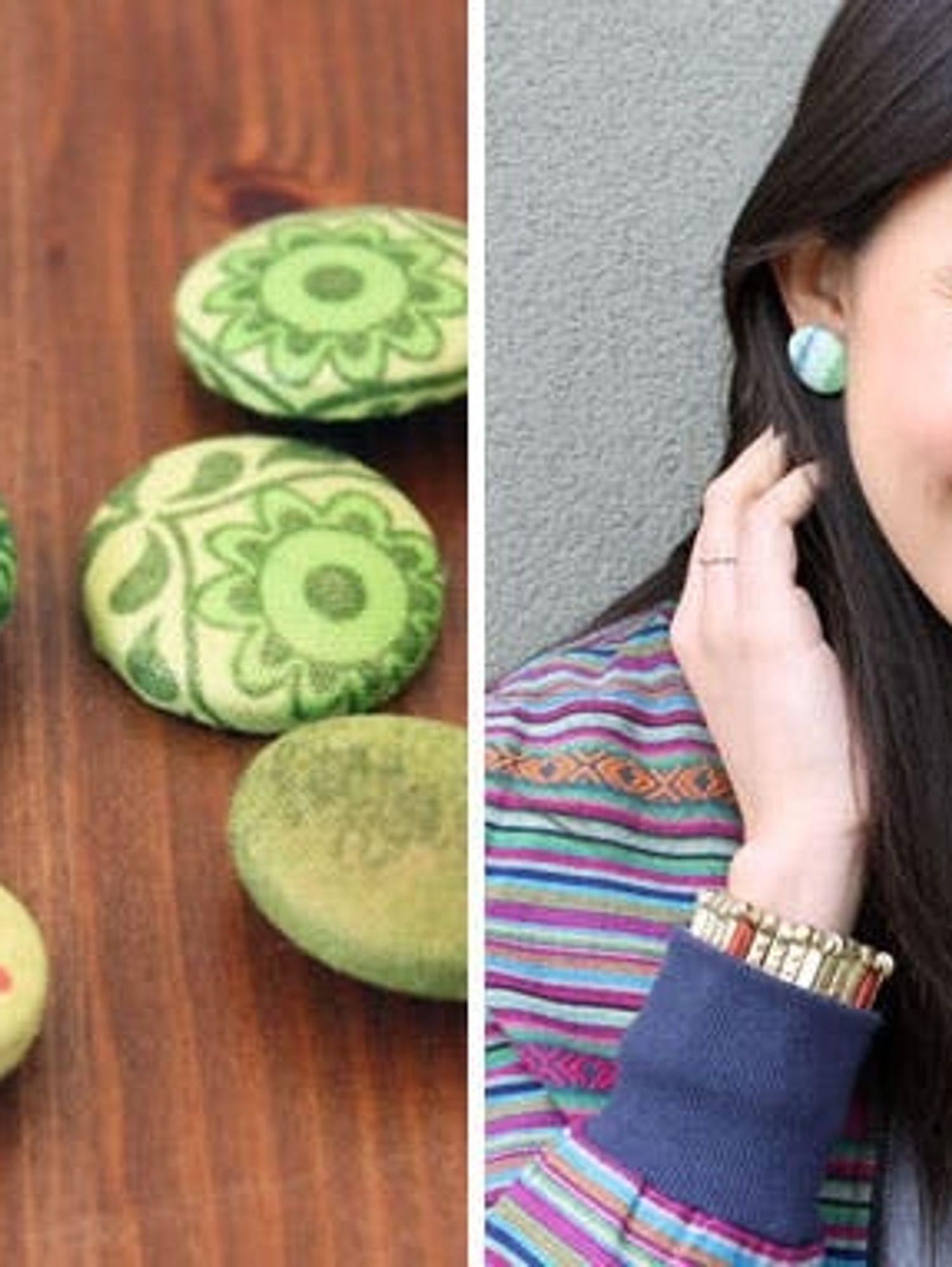 Cute as a Button! Easy DIY Fabric Button Earrings Brit + Co