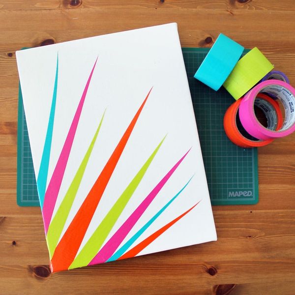 DIY Duct Tape Canvas Art in 90 Seconds Brit + Co