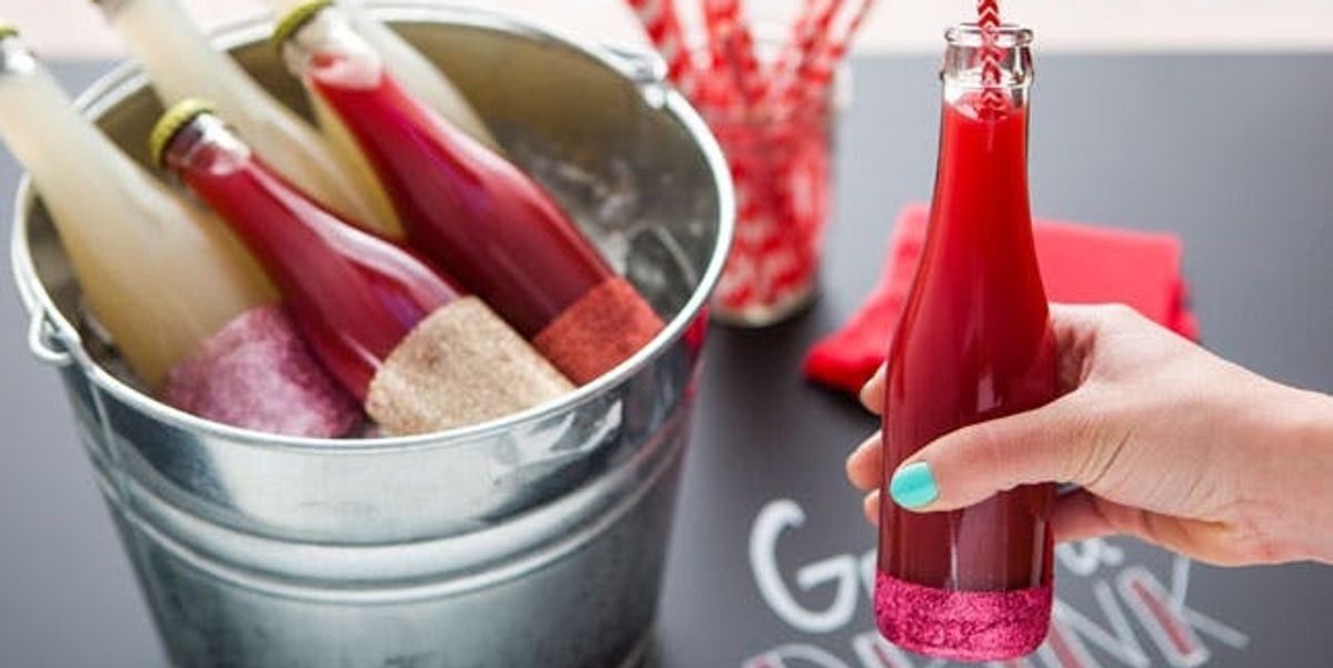 Glitz, Glamour, and GlitterDipped Bottled Cocktails! Brit + Co