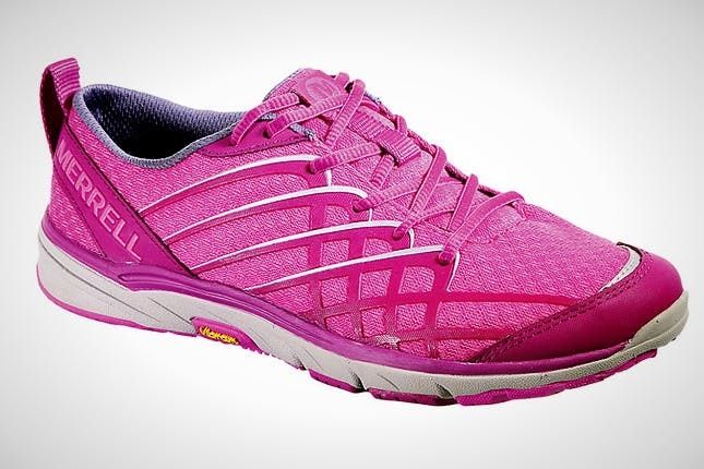 bright colored running shoes