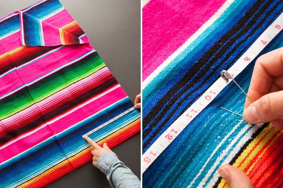 Turn a Colorful Blanket into a Chic NoSew Poncho Brit + Co