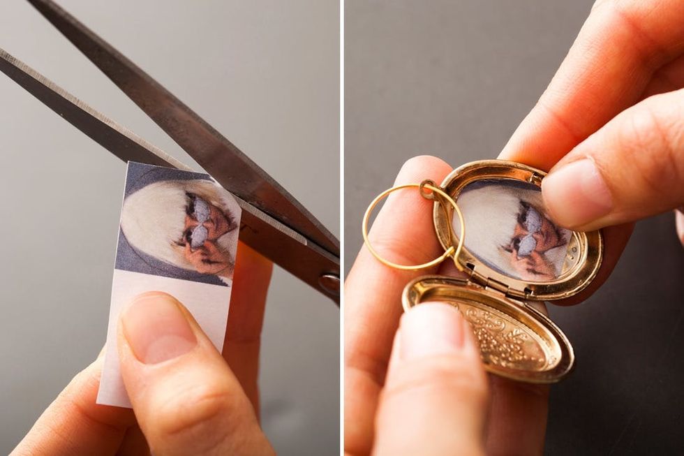 Party Tricks Turn Old Lockets Into Photo Place Cards Brit + Co