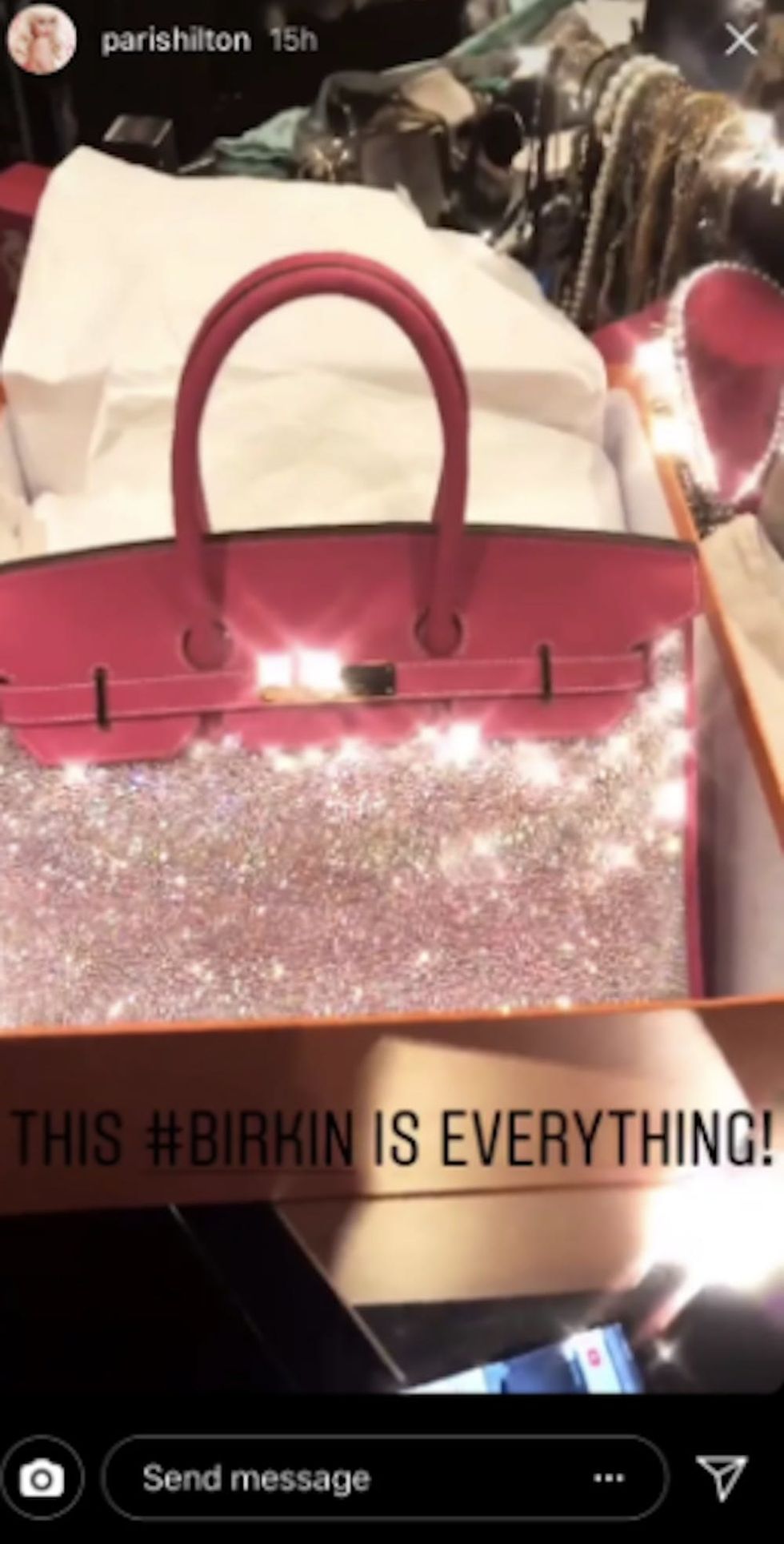 Paris Hilton’s New Birkin Bag Is Covered in 30,000 Swarovski Crystals