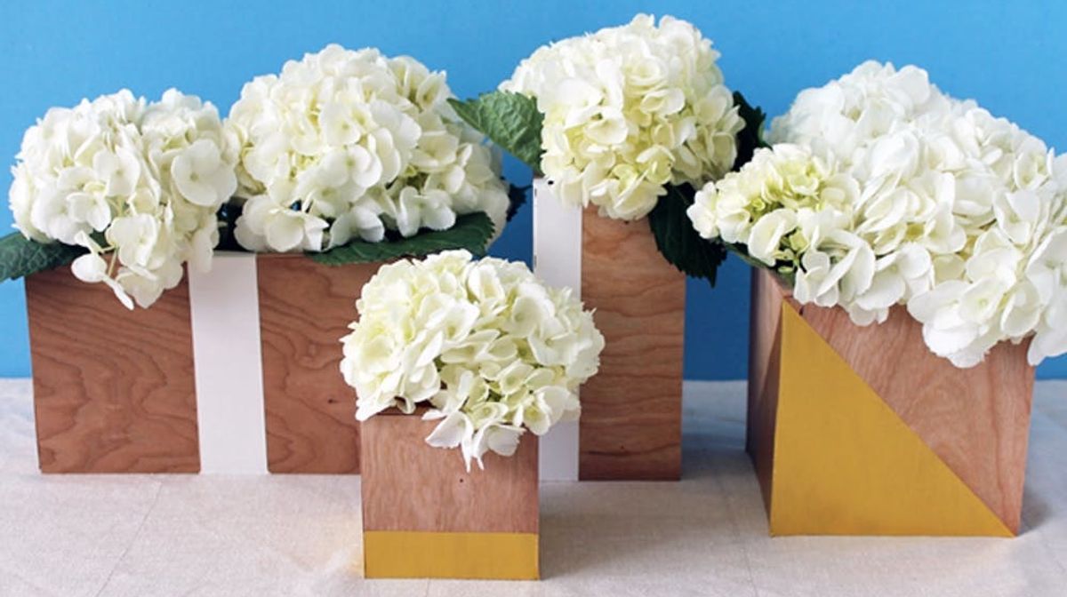 An Easy Way to Make Modern Wood Vases Brit + Co