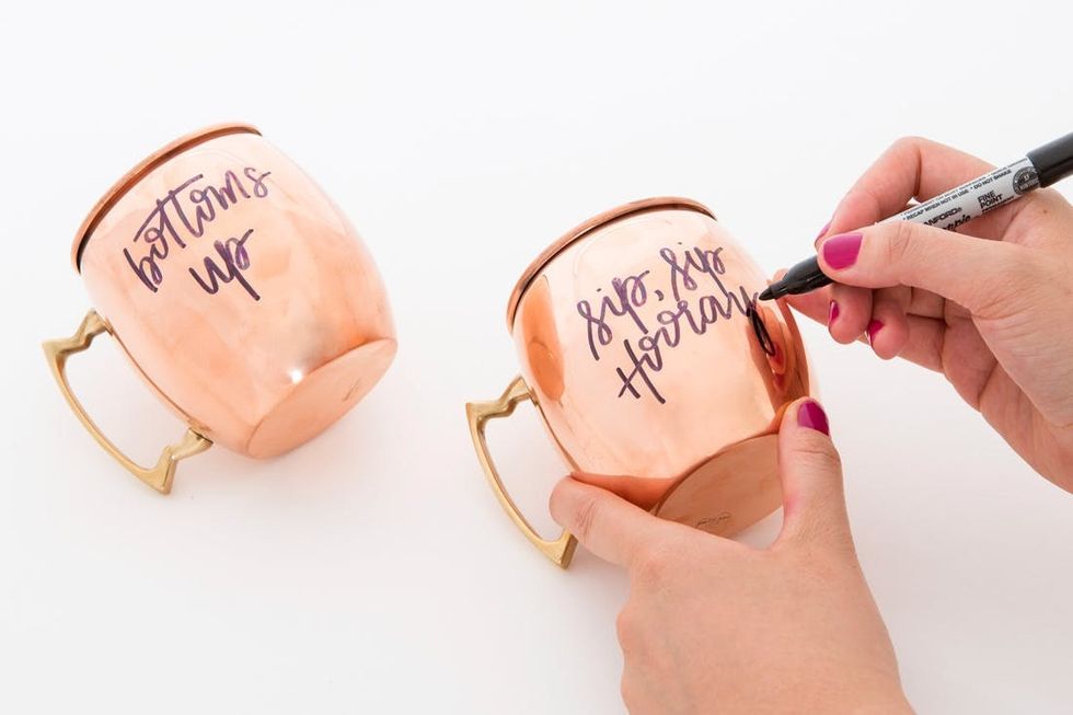 These DIY Engraved Copper Mugs Will Be the Star of Any Party Brit + Co