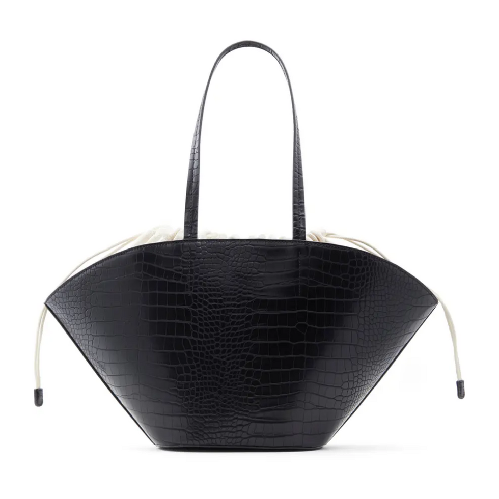 black Who What Wear Korey Faux Leather Tote