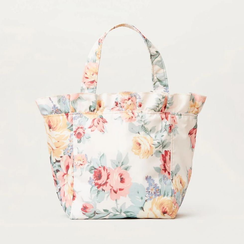floral Loeffler Randall Claire Nylon Tote White Floral