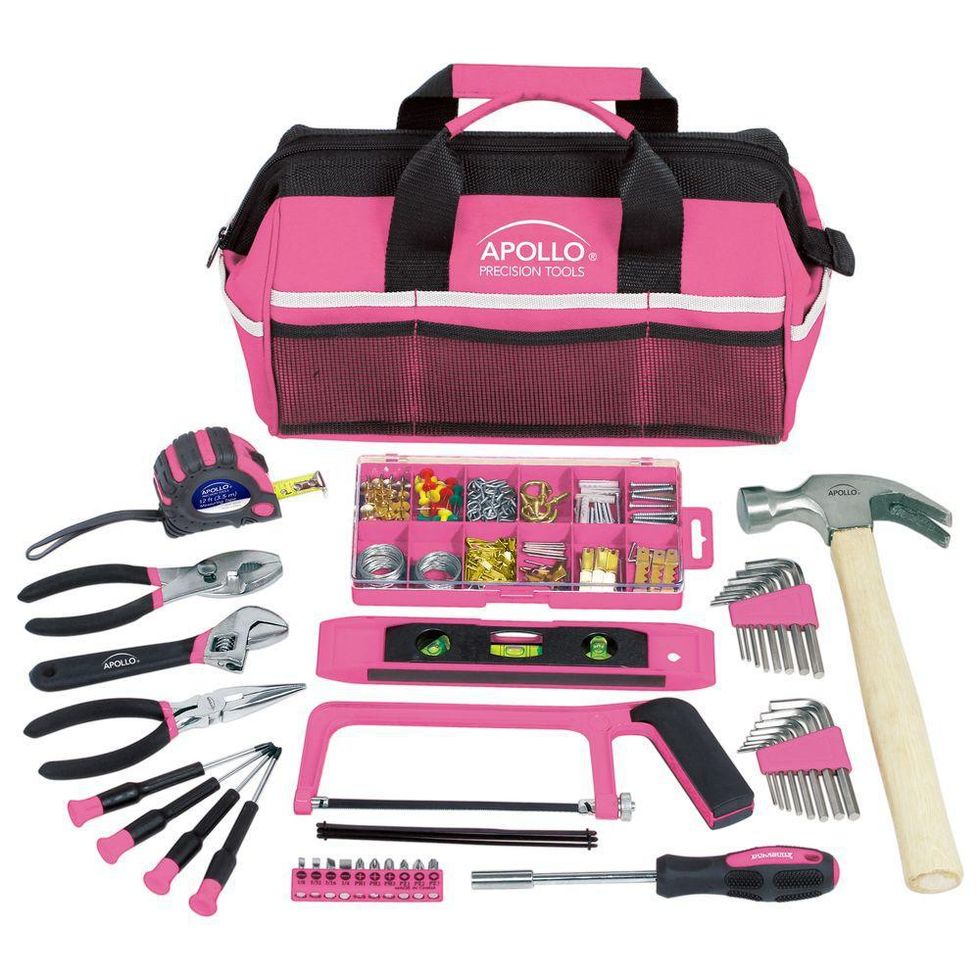 pink and black Home Tool Kit in Soft-Sided Tool Bag