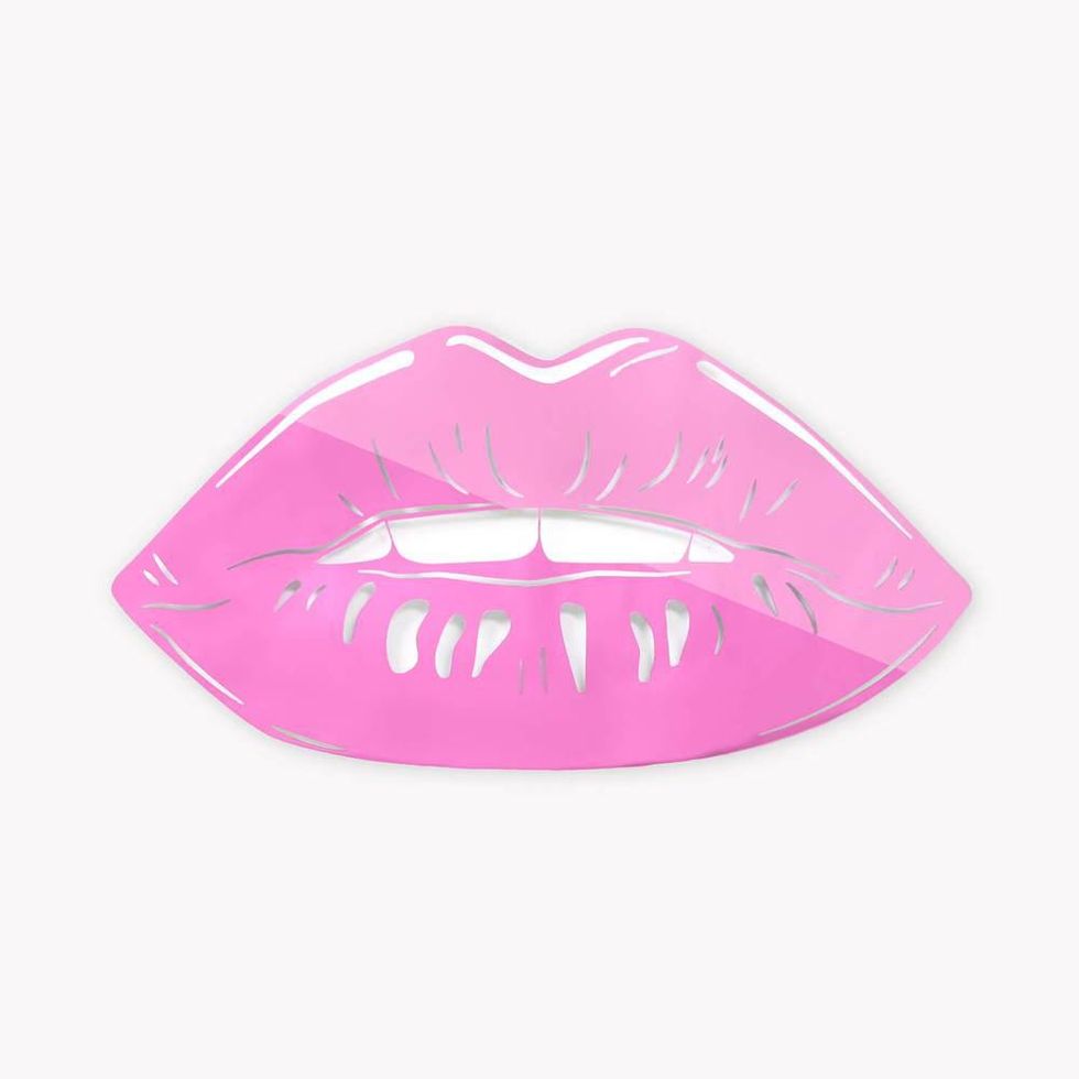 pink Dormify Lips Mirrored Wall Art slytherin dorm room