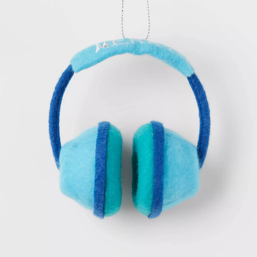 Fabric Headphones Christmas Tree Ornament Blue - Wondershop\u2122